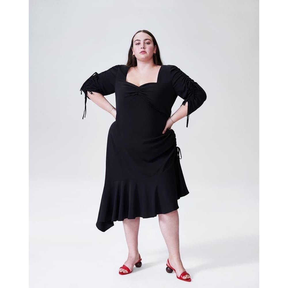 Rodarte x Universal Standard Women's Ruched Asymmetrical Dress size 2XL